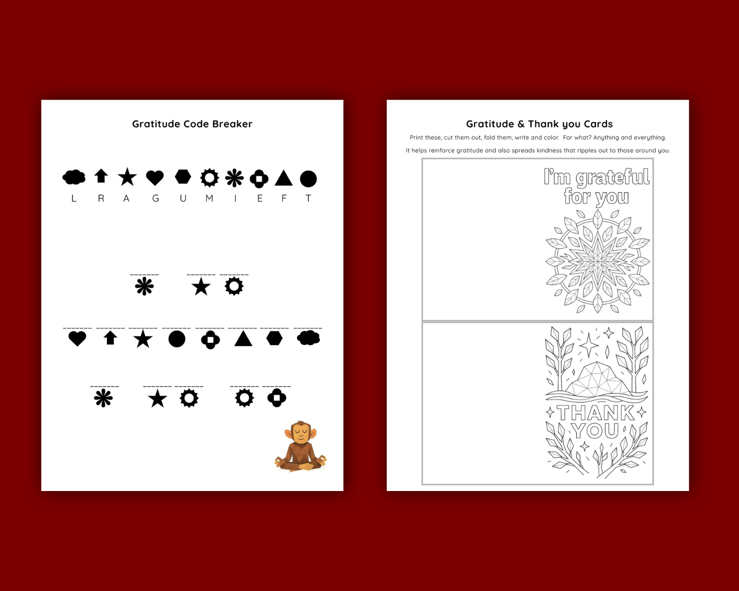 Gratitude Printable Workbook
