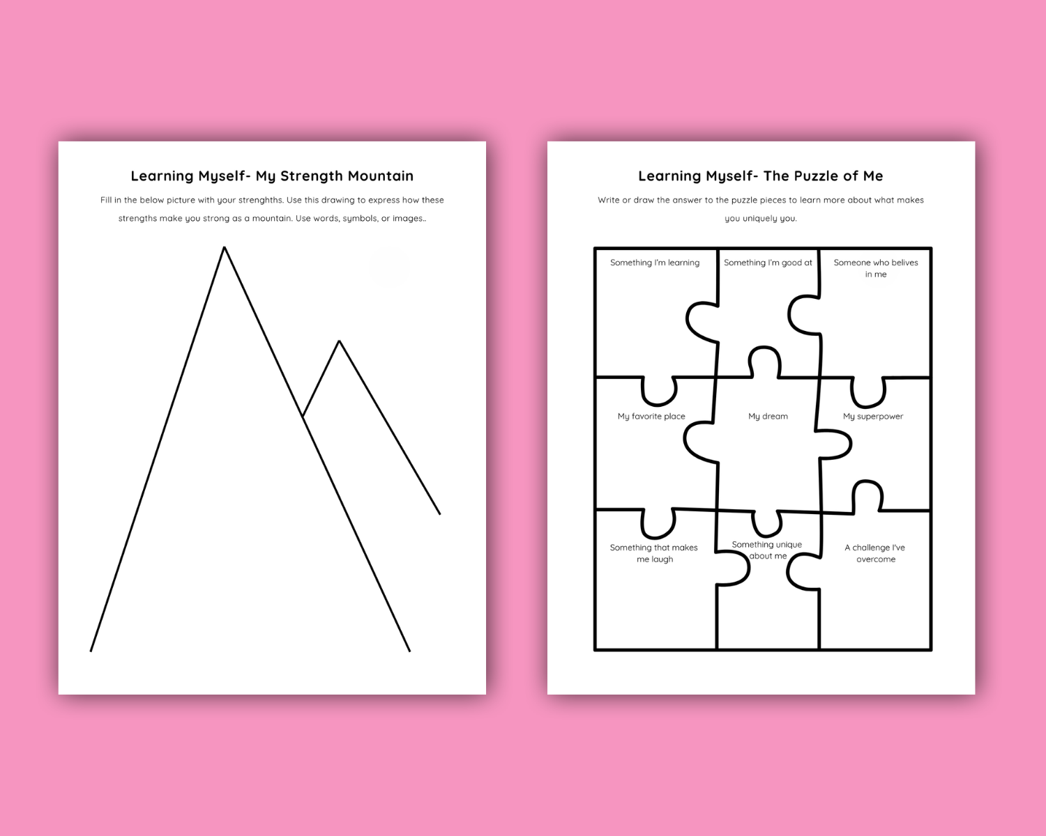 Learning Myself: Self-Awareness Printable Workbook
