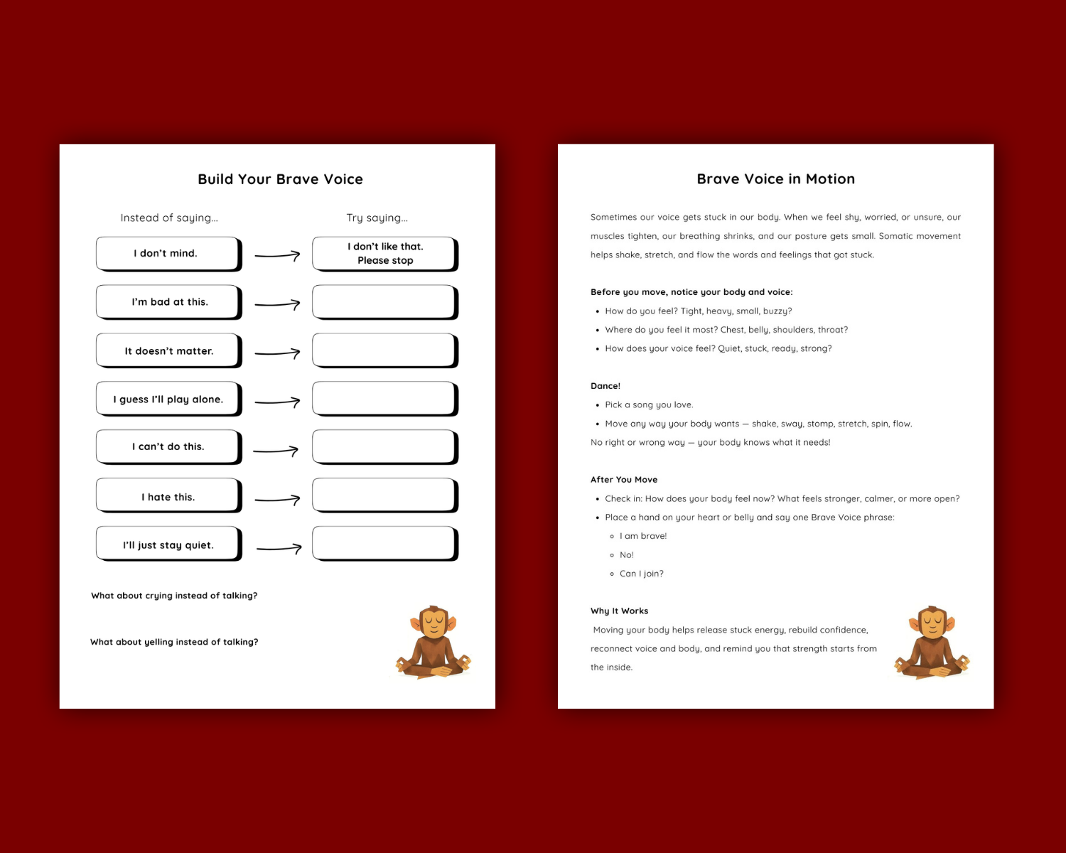 Brave Voice Printable Workbook