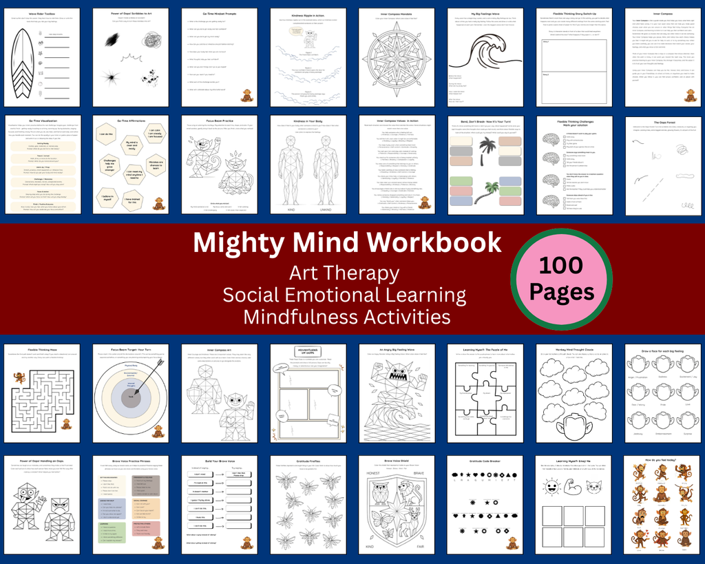 Mighty Mind Workbook - 100 Page Printable SEL Toolkit