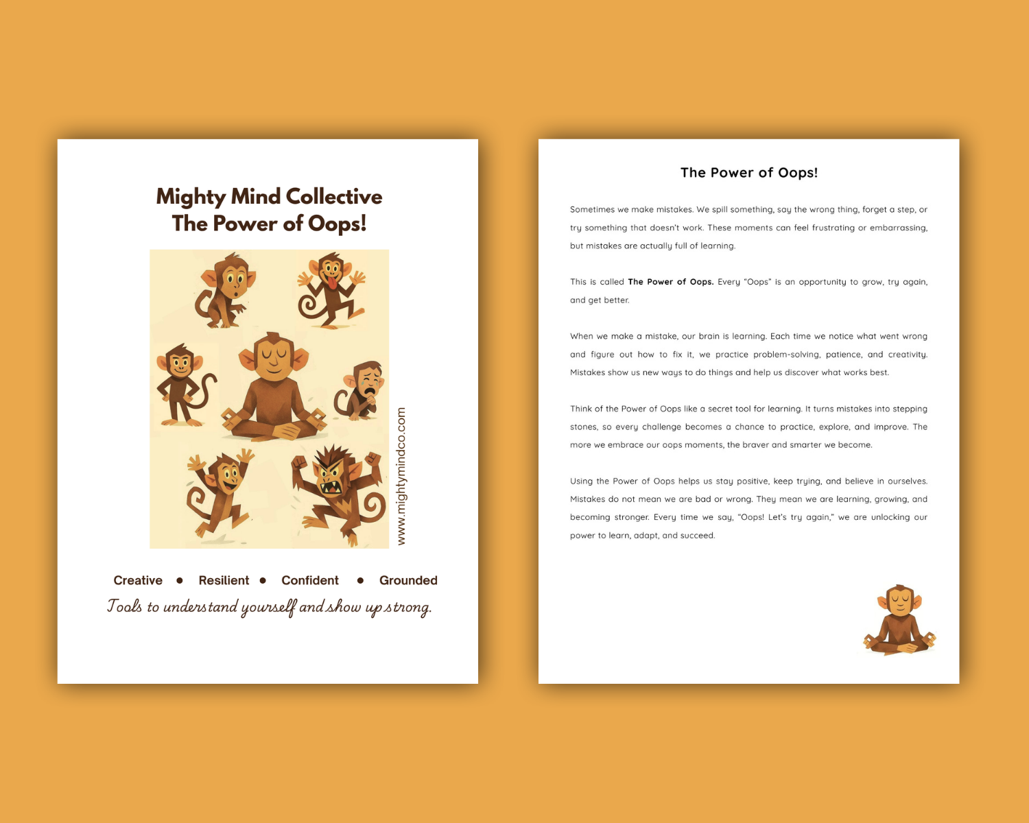 Power of Oops- Learning from Mistakes Printable Workbook