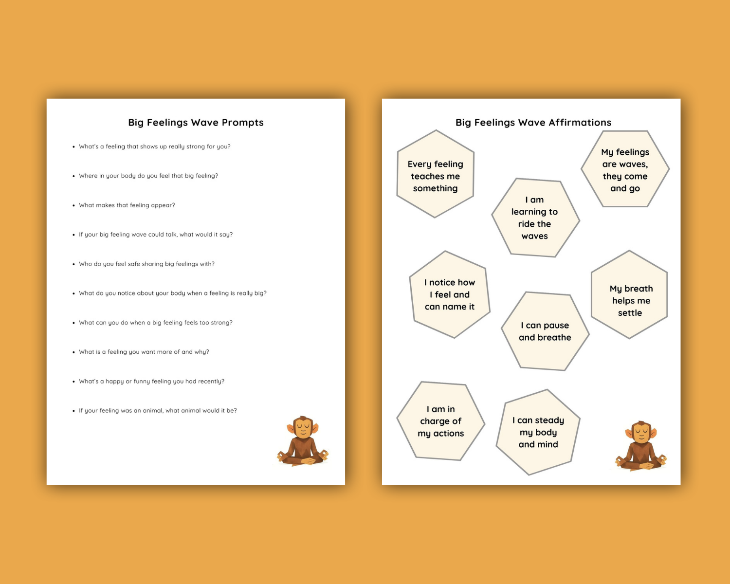 Big Feelings Wave- Emotional Regulation Printable Workbook
