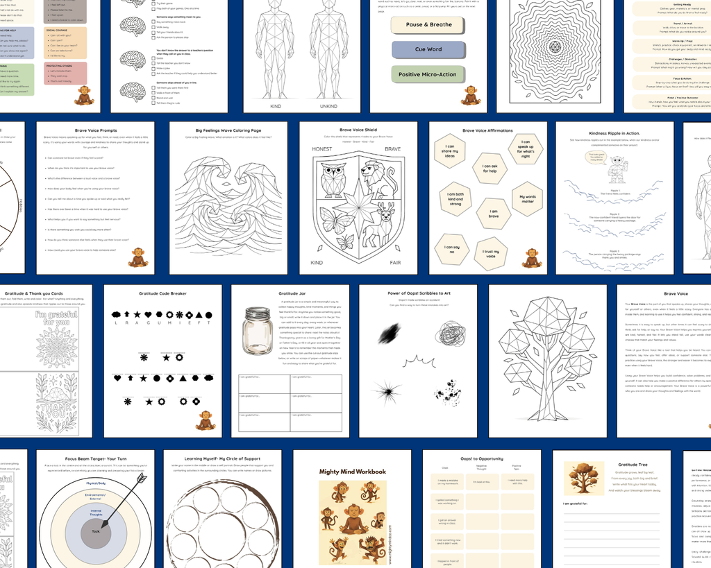 Mighty Mind Workbook - 100 Page Printable SEL Toolkit