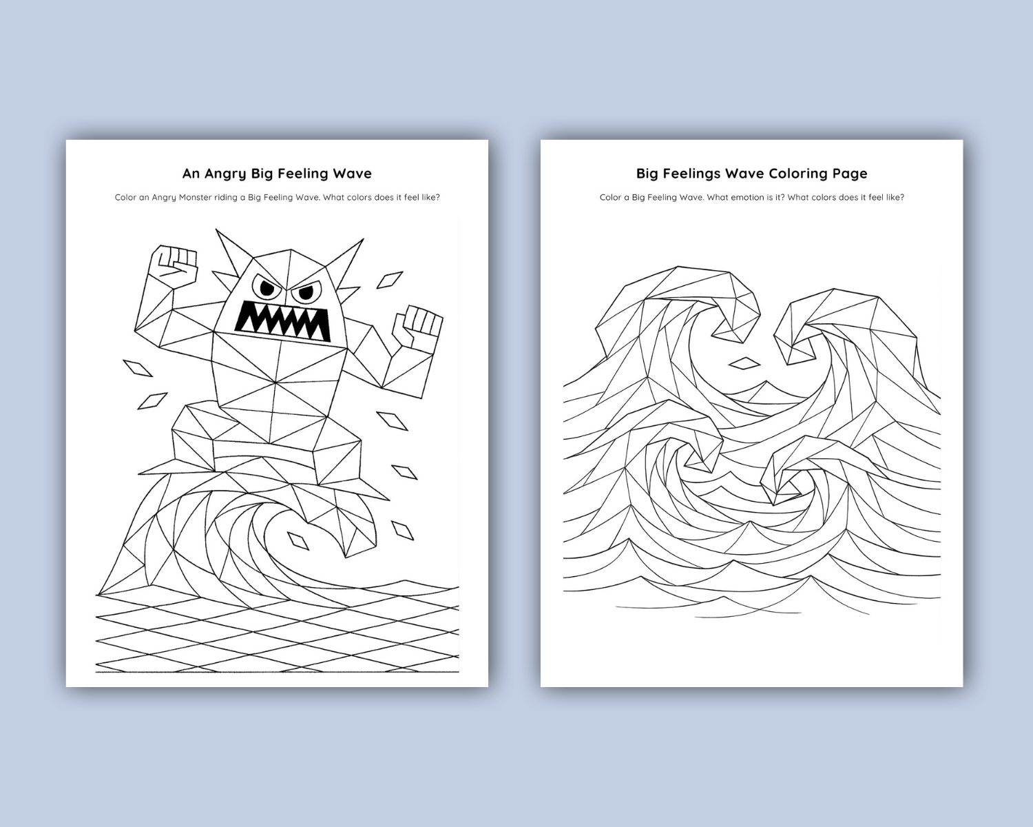 Big Feelings Wave- Emotional Regulation Printable Workbook