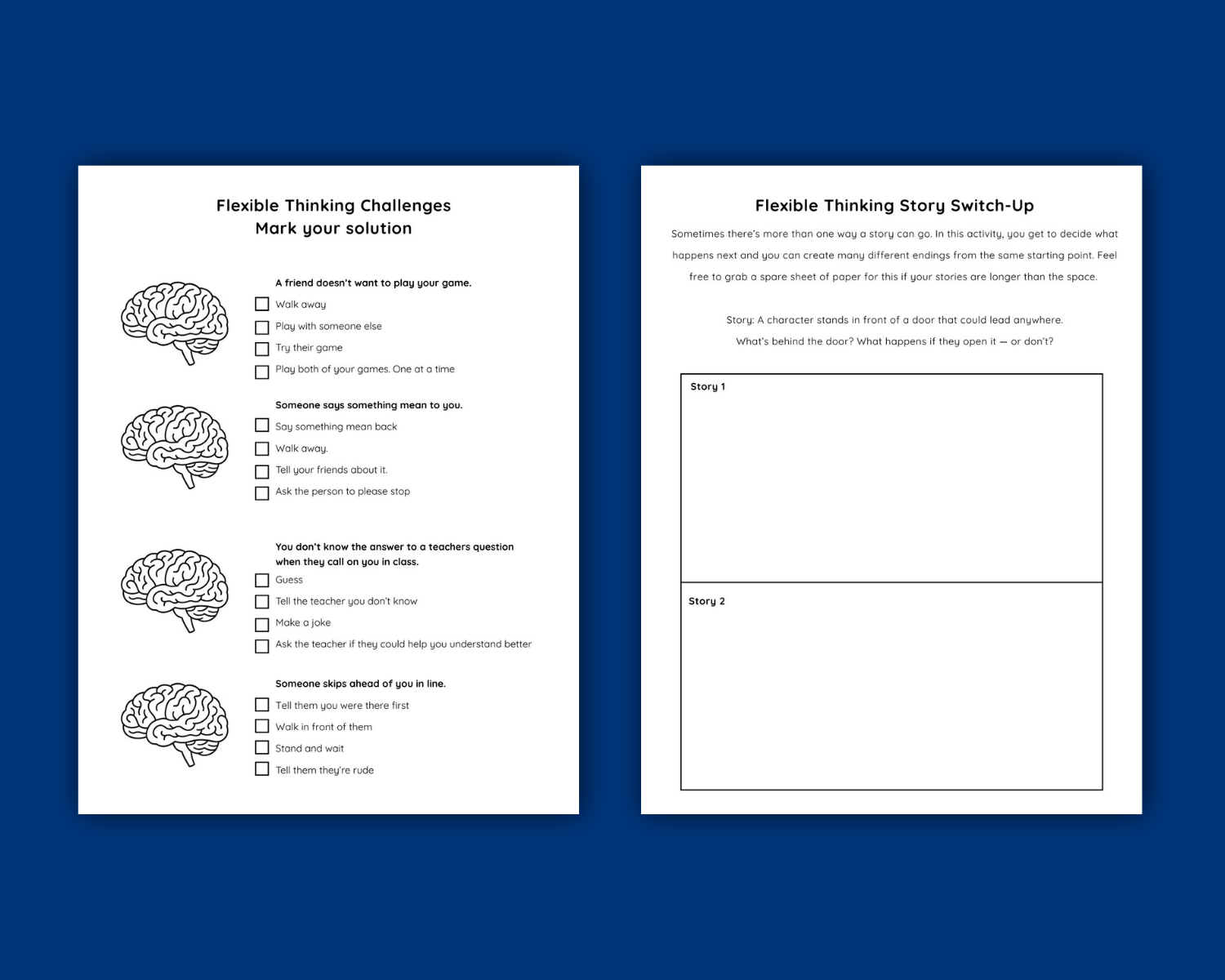 Flexible Thinking Printable Workbook